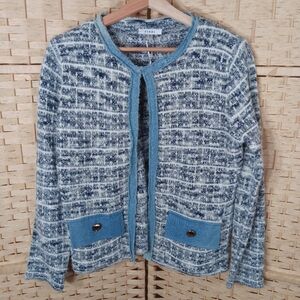 Sioni NWOT Open Cardigan Distressed Medium Tweed